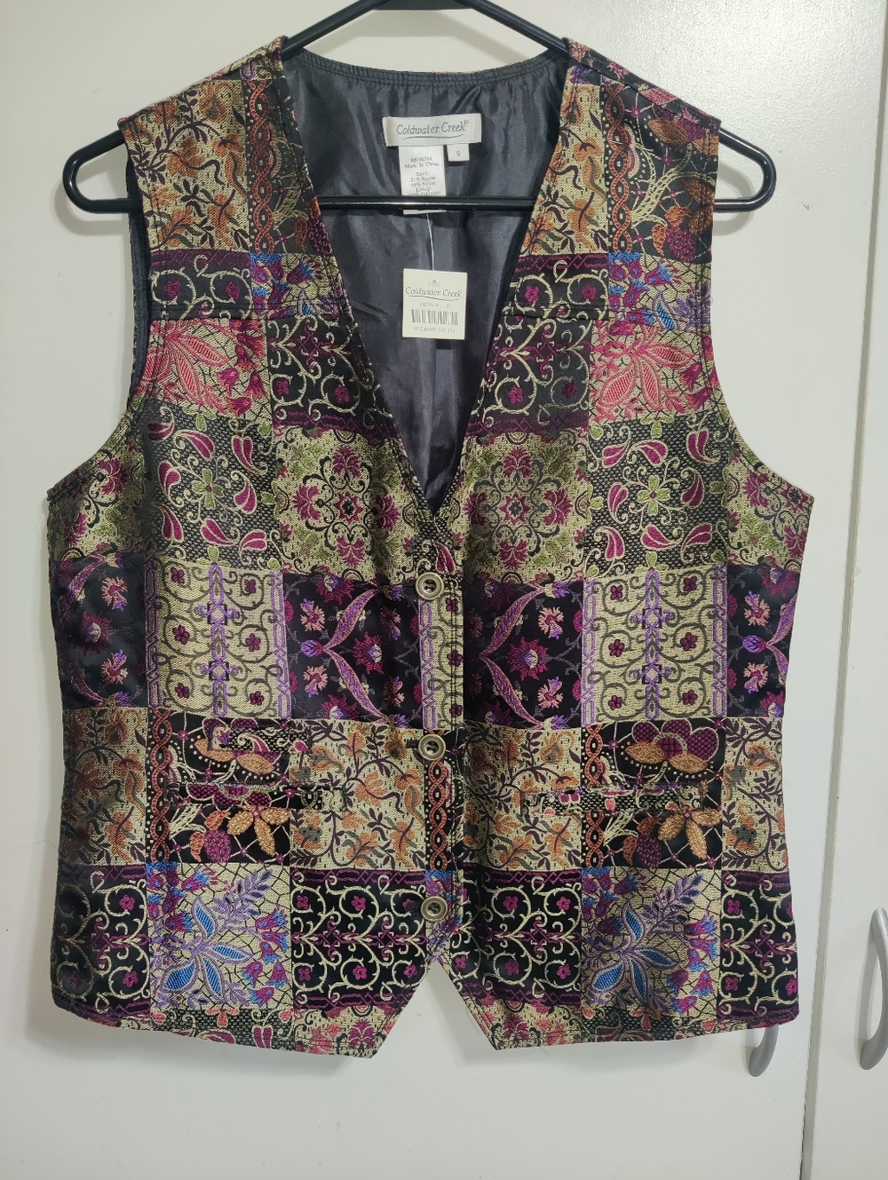 Coldwater Creek Jewel-Tones Patchwork Vest